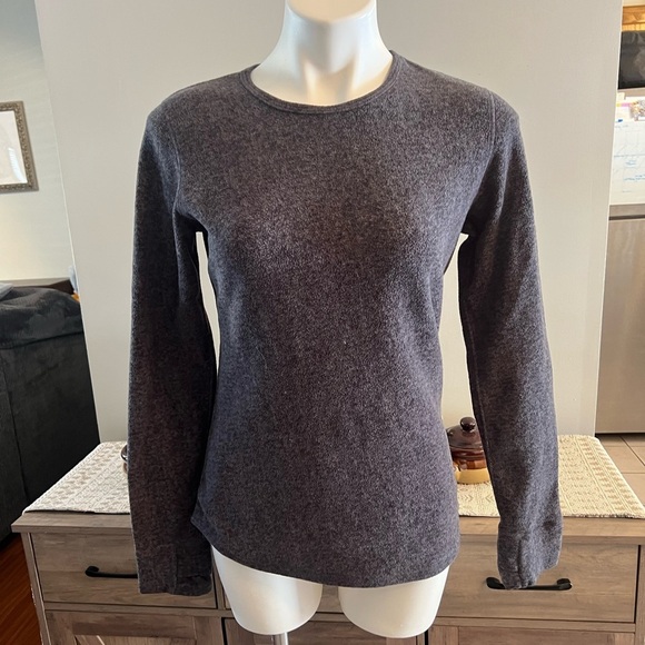 Climate right by cuddl duds grey stretch fleece top - Picture 2 of 4